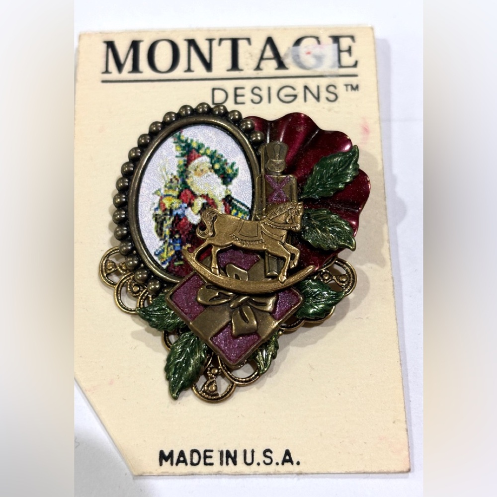 New Santa Claus Christmas pin brooch holiday